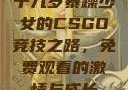 十九岁暴躁少女的CSGO竞技之路，免费观看的激情与成长