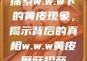 探索w.w.w下的黄皮现象，揭示背后的真相w.w.w黄皮磨菇招商