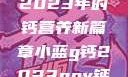 小蓝G钙与GGY钙，探索2023年的钙营养新篇章小蓝g钙2023ggy钙2023的功能介绍