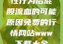 性行为后屁股流血的可能原因免费的行情网站www下载大全