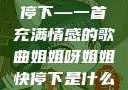 姐姐呀姐姐快停下—一首充满情感的歌曲姐姐呀姐姐快停下是什么歌曲小说