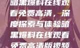 暗黑爆料在线观看免费高清，深度探索与体验暗黑爆料在线观看免费高清版视频