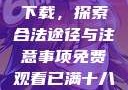 免费观看已满十八岁电视剧下载，探索合法途径与注意事项免费观看已满十八岁电视剧下载漫画