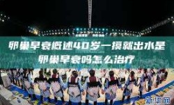 卵巢早衰概述40岁一摸就出水是卵巢早衰吗怎么治疗