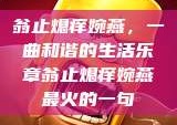 翁止熄痒婉燕，一曲和谐的生活乐章翁止熄痒婉燕最火的一句