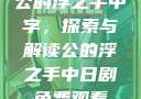 公的浮之手中字，探索与解读公的浮之手中日剧免费观看