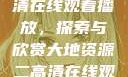 大地资源二高清在线观看播放，探索与欣赏大地资源二高清在线观看播放大地