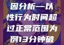 关于女性性行为后出血的原因分析—以性行为时间超过正常范围为例13分钟破外女出血的原因分析电影