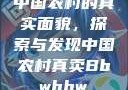 中国农村的真实面貌，探索与发现中国农村真卖Bbwbbw