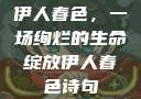 伊人春色，一场绚烂的生命绽放伊人春色诗句