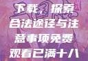 免费观看已满十八岁电视剧下载，探索合法途径与注意事项免费观看已满十八岁电视剧下载在线播放