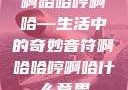 啊哈哈哼啊哈—生活中的奇妙音符啊哈哈哼啊哈什么意思