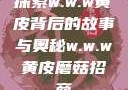 探索w.w.w黄皮背后的故事与奥秘w.w.w黄皮磨菇招商
