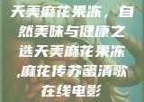 天美麻花果冻，自然美味与健康之选天美麻花果冻,麻花传苏蜜清歌在线电影