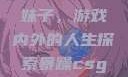 暴躁CSGO妹子，游戏内外的人生探索暴躁csgo妹子一