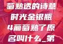 金银瓶下，葡萄熟透的诗意时光金银瓶4葡萄熟了原名叫什么_第01集