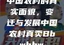 中国农村的真实面貌，变迁与发展中国农村真卖Bbwbbw