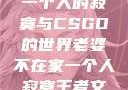 老婆不在家，一个人的寂寞与CSGO的世界老婆不在家一个人寂寞王者文案