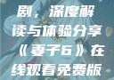 妻子6在线观看免费版电视剧，深度解读与体验分享《妻子6》在线观看免费版电视剧公公与媳妇