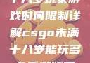 CSGO未满十八岁玩家游戏时间限制详解csgo未满十八岁能玩多久手游版安装包
