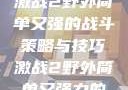 激战2野外简单又强的战斗策略与技巧激战2野外简单又强力的