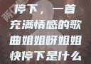 姐姐呀姐姐快停下，一首充满情感的歌曲姐姐呀姐姐快停下是什么歌曲小说