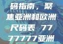 全球时尚尺码指南，聚焦亚洲和欧洲尺码表 7777777亚洲和欧洲尺码表