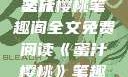 蜜汁樱桃，一场甜蜜的阅读之旅
蜜汁樱桃笔趣阁全文免费阅读《蜜汁樱桃》笔趣阁全文免费阅读下载