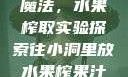 小洞中的果汁魔法，水果榨取实验探索往小洞里放水果榨果汁会怎样视频
