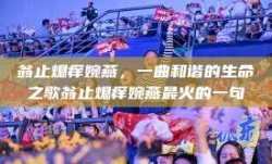 翁止熄痒婉燕，一曲和谐的生命之歌翁止熄痒婉燕最火的一句