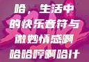 啊哈哈哼啊哈，生活中的快乐音符与微妙情感啊哈哈哼啊哈什么意思