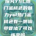 探究YSL热门蜜桃色的魅力ysl热门蜜桃色有一侧输卵管堵了可以怀孕吗  第1张
