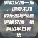 啊哈又加一指，探索未知的乐趣与惊喜啊哈又加一指啊哈李白韩信  第1张