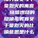孤男寡女与干柴烈火的寓言，情感燃烧的隐喻孤男寡女干柴烈火的比喻意思是什么?  第1张