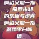 啊哈又加一指，探索未知的乐趣与惊喜啊哈又加一指啊哈李白韩信  第1张