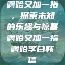 啊哈又加一指，探索未知的乐趣与惊喜啊哈又加一指啊哈李白韩信  第1张