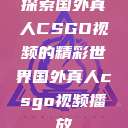 探索国外真人CSGO视频的精彩世界国外真人csgo视频播放  第1张