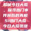 揭秘今日大瓜，探寻热门事件背后的真相51热门大瓜今日大瓜张继  第1张