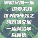 啊哈又加一指，探索未知世界的奇妙之旅啊哈又加一指啊哈李白韩信  第1张