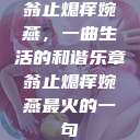 翁止熄痒婉燕，一曲生活的和谐乐章翁止熄痒婉燕最火的一句  第1张