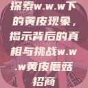 探索w.w.w下的黄皮现象，揭示背后的真相与挑战w.w.w黄皮磨菇招商  第1张