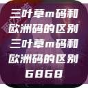 三叶草m码和欧洲码的区别三叶草m码和欧洲码的区别6868  第1张