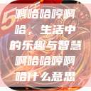 啊哈哈哼啊哈，生活中的乐趣与智慧啊哈哈哼啊哈什么意思  第1张