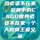 当老婆不在家，寂寞中的CSGO世界老婆不在家一个人寂寞王者文案  第1张