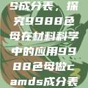 制作CAMDS成分表，探究9988色母在材料科学中的应用9988色母做camds成分表最新消息  第1张