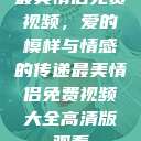 最美情侣免费视频，爱的模样与情感的传递最美情侣免费视频大全高清版观看  第1张