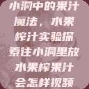 小洞中的果汁魔法，水果榨汁实验探索往小洞里放水果榨果汁会怎样视频  第1张