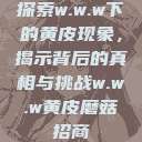 探索w.w.w下的黄皮现象，揭示背后的真相与挑战w.w.w黄皮磨菇招商  第1张