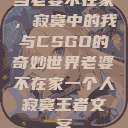 当老婆不在家，寂寞中的我与CSGO的奇妙世界老婆不在家一个人寂寞王者文案  第1张