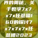 探索数字世界的奥秘，关于数字7x7x7x任意噪160的探讨7x7x7x7x任意槽2023基础  第1张